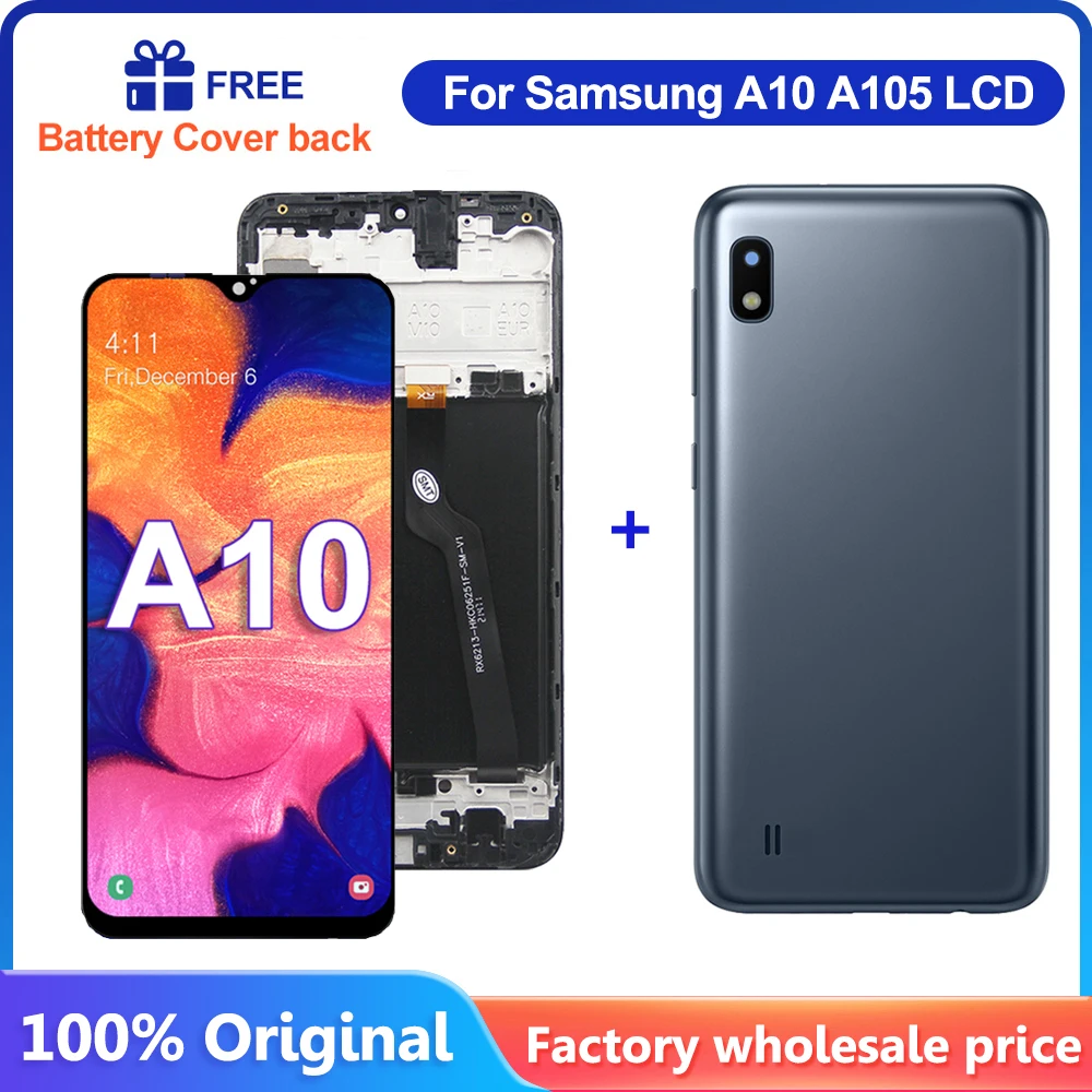 

100% Оригинальный ЖК-дисплей для Samsung Galaxy A10 ЖК-дисплей сенсорный экран дигитайзер в сборе для Galaxy A10 A105 A105F SM-A105F LCD