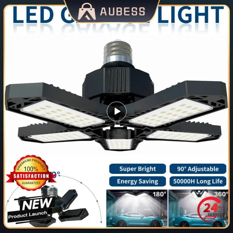 

Deformable 5000 Lumen Bulb Durable Led Garage Lights With 5 Adjustable Panels Home Fan Blade Bulb Ceiling Light E26/e27 100-265v