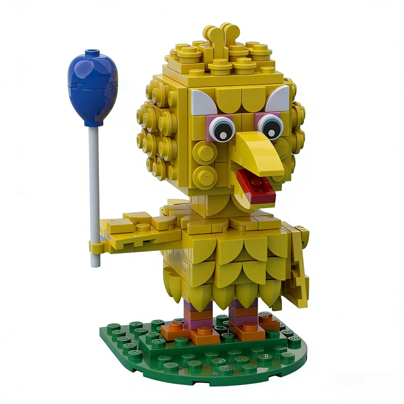 Набор строительных блоков MOC Brickheadz Big Bird Sesame Street, 212 деталей, модель для сборки, подарки на праздники, архитектурные DIY-игрушки, креативная идея для обучения (art.: 3920db57dc1be) - 3920db57dc1be