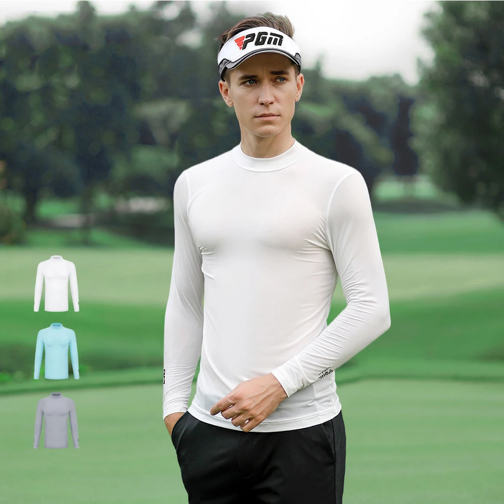 

Летняя мужская одежда для гольфа, высокоэластичные спортивные футболки из ледяного шелка с длинными рукавами и защитой от солнца для гольфа, футболки с длинными рукавами, солнцезащитные Топы