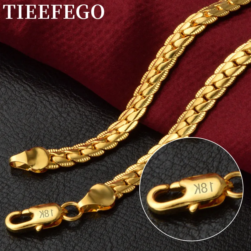 

TIEEFEGO S925 Sterling Silver 6mm Full Sideways Necklace 8/18/20/24 Inch Chain For Woman Men Fashion Wedding Engagement Jewelry