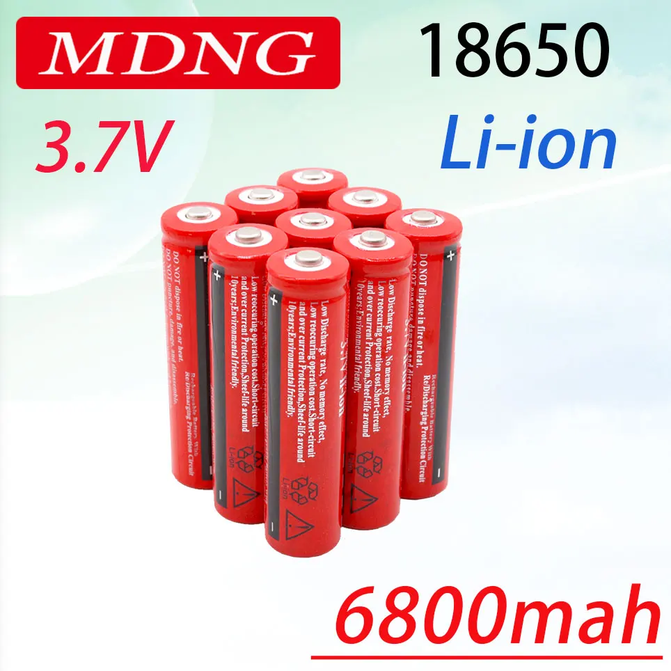

Original 18650 Lithium Battery 3.7 V 6800mah BRC 18650 Rechargeable Battery Li-ion Lithium Batteries For Power Bank Torch