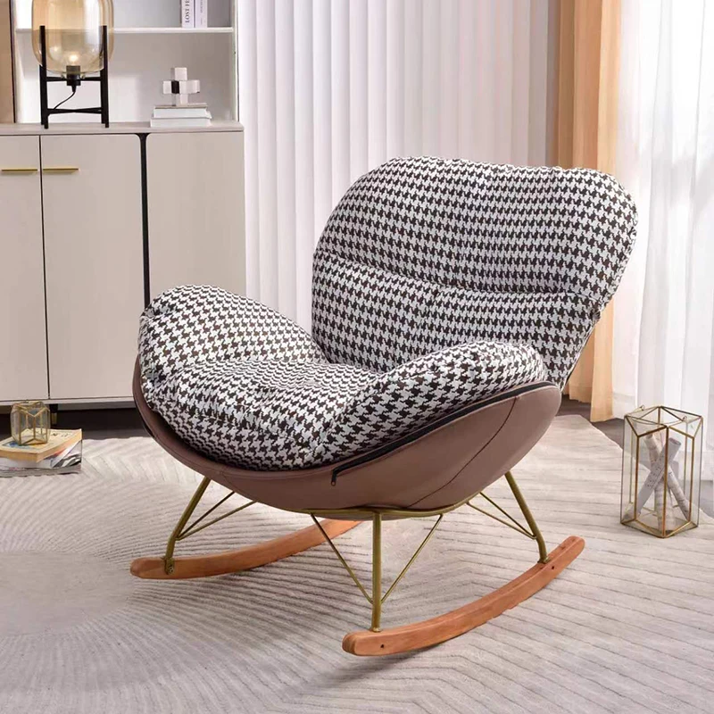 

Luxury Lazy Rocking Chair Lounge Design Modern Fashion Comfortable Chair Pouf Ergonomic Reading Fauteuil Salon Nordic Furniture