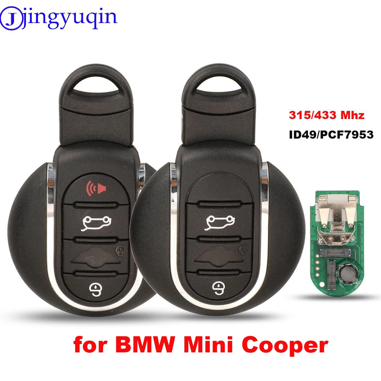 Умный телефон jingyuqin 315 МГц ID49 PCF7953 для BMW Mini Cooper 433 2015 2016 2017 с лезвием аварийного