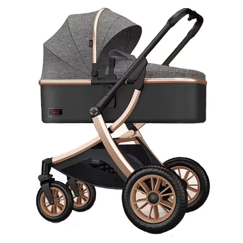 Adjustable Luxury Baby Stroller 3 in 1 Portable High Landscape Luxury Stroller Hot Mom Pink Stroller Travel Pram Pushchair