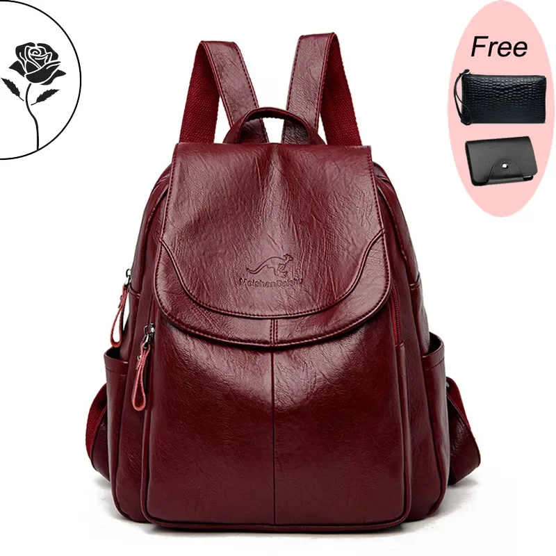 

Bags Backpack School Leather Capacity Designer Luxury Bags Backpack Soft Large Fashion Travel Mochila Ladies Women Anti-theft