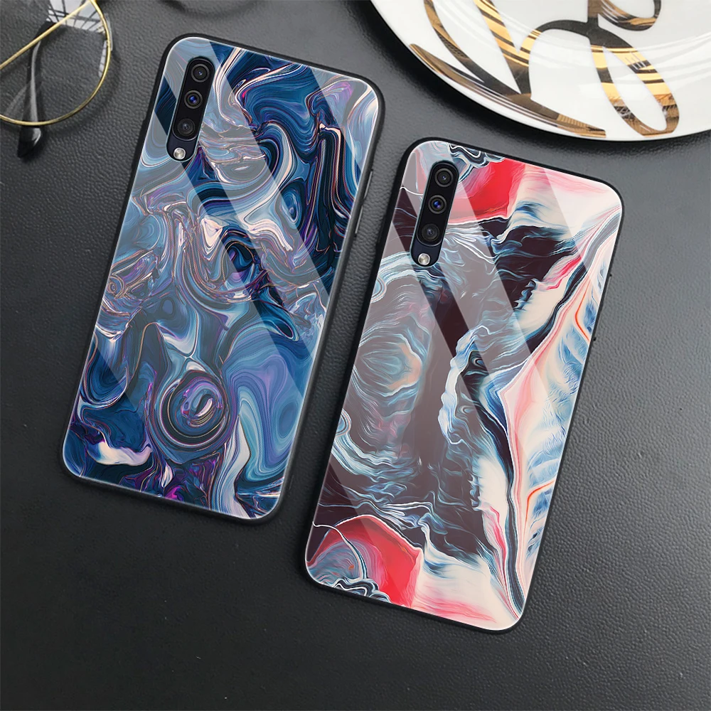

Luxury Tempered Glass Phone Case For Samsung Galaxy A52S 5G A52 A12 A51 A50 A72 A70 A71 A21S A32 4G A21S A01 A10S A11 A42 Shell