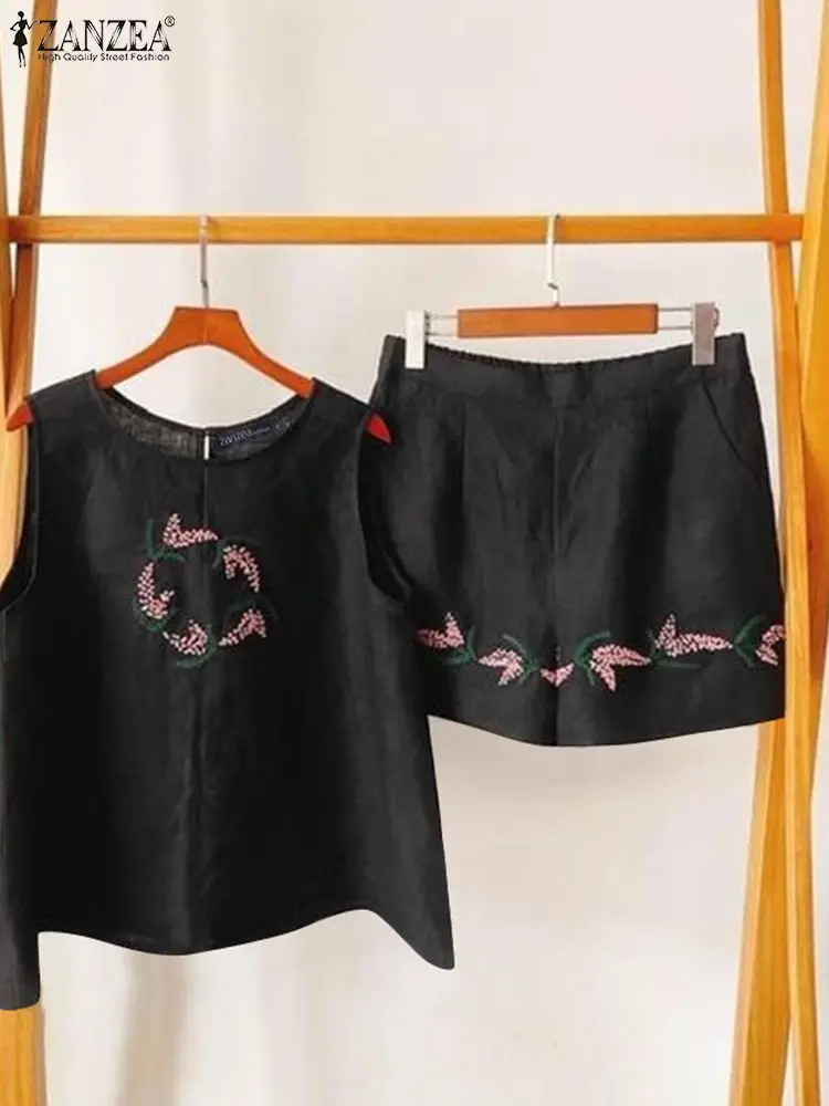 Костюм ZANZEA женский с цветочной вышивкой комплект из двух предметов спортивная