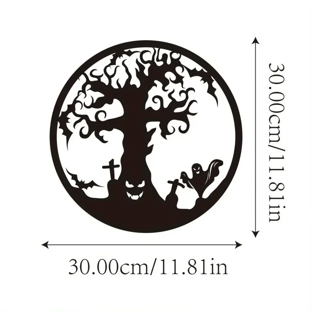 Металлический настенный декор Хэллоуин с изображением дерева: очаровательный