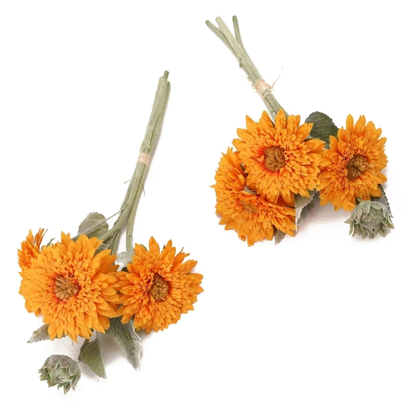 

Artificial Flowers Fake Silk Sunflowers Bouquets For Table Arrangements Home Kitchen Office Windowsill Decoration