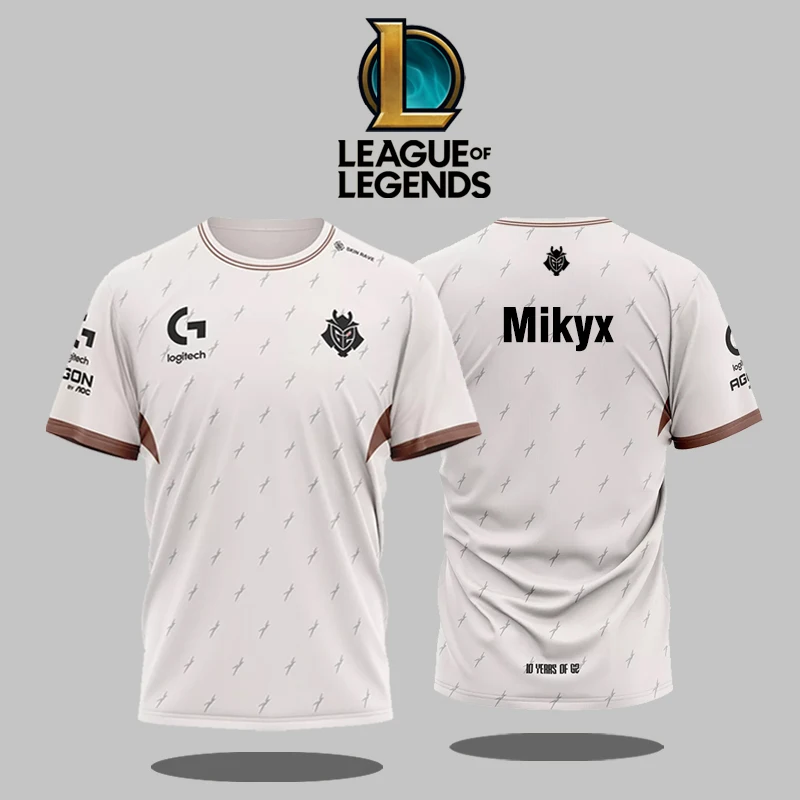 Фото G2 Esports Club 2025 Белый трикотаж League Of Legends CSGO Профессиональная униформа лигиста Футболки по индивидуальному заказу для болельщиков Топы унисекс №4
