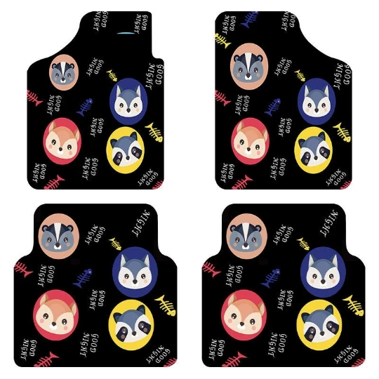 

Car Mat Floor Feet Auto Foot Pad Front Rear Automobile Cover Vehicle Rug Inner Cushion Cartoon 4pcs Universal SUV Kid Pet Carpet