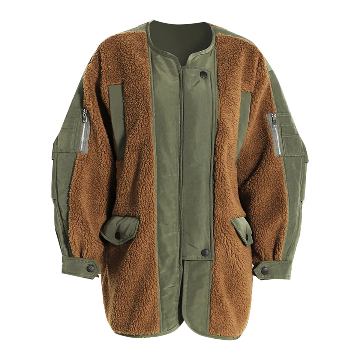 

SuperAen Харадзюку сшитое шерстяное пальто из овечьей шерсти для женщин 2022 новые осенние и зимние дизайнерские меховые куртки