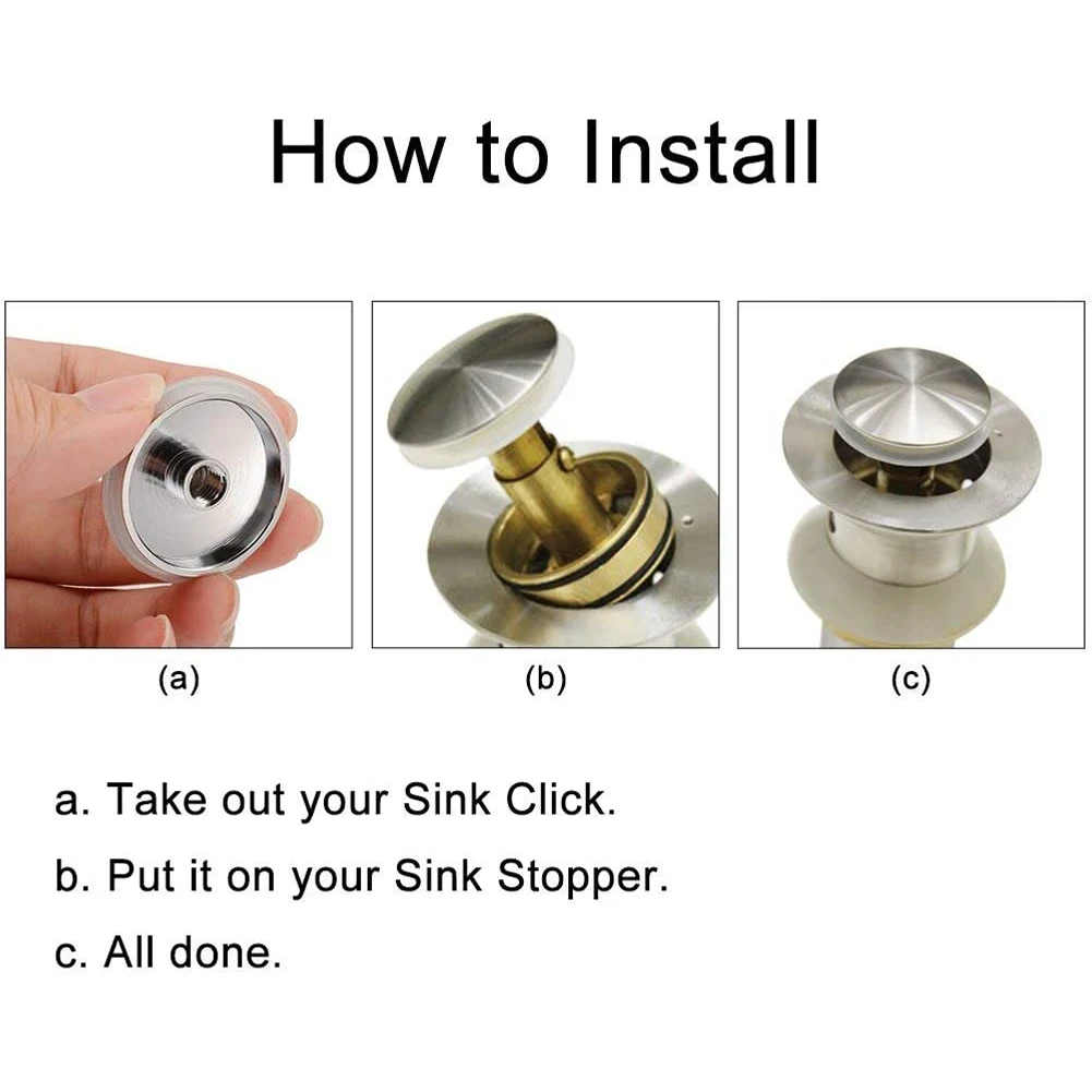 

1Pc Sink Plug Replacement Kitchen Sink Accessories 38mm Sink/Basin Waste Plug Cap Pop Up Click Bathroom Basin Sink Bathtub