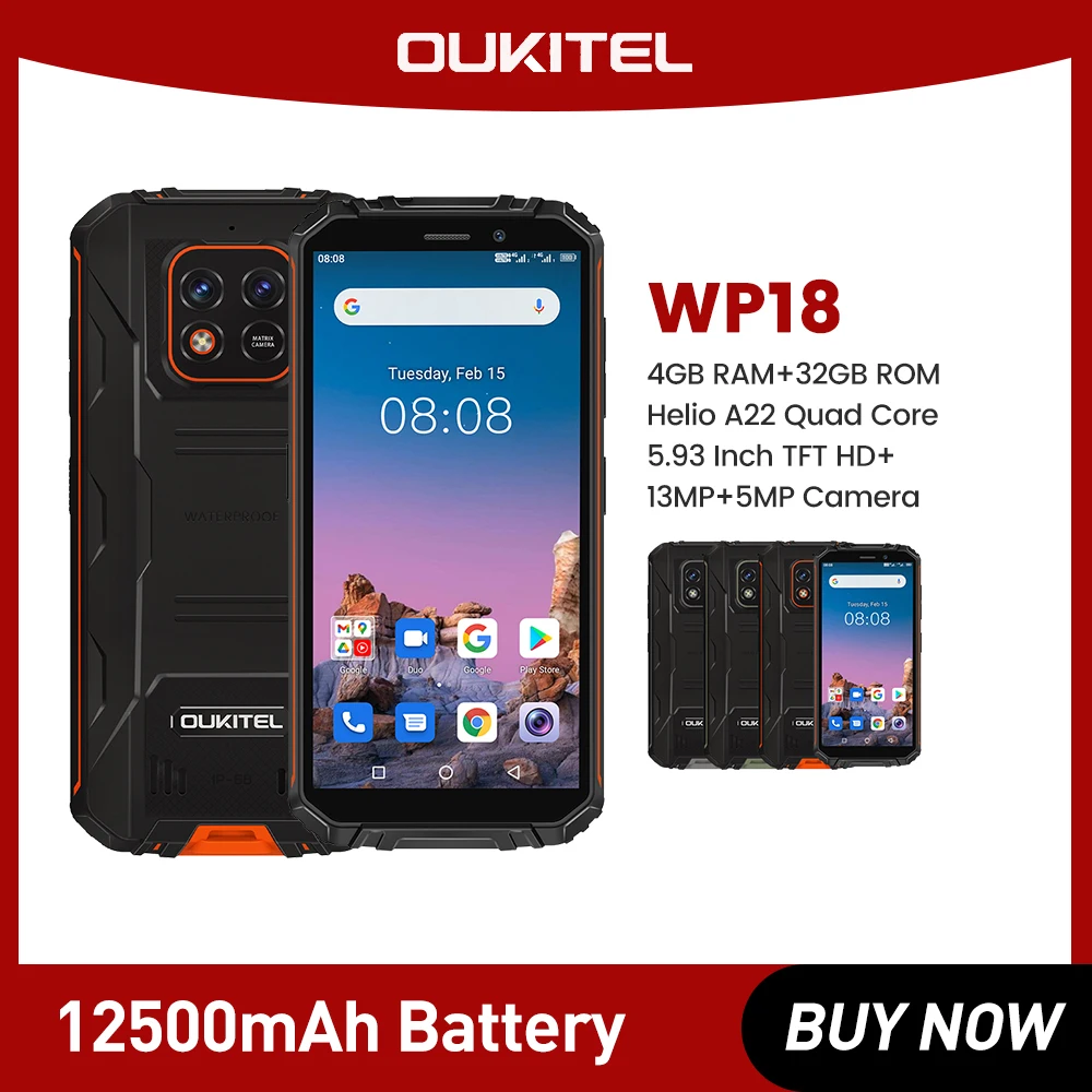Oukitel WP18 12500mAh Android 11 Rugged Smartphone 5.93