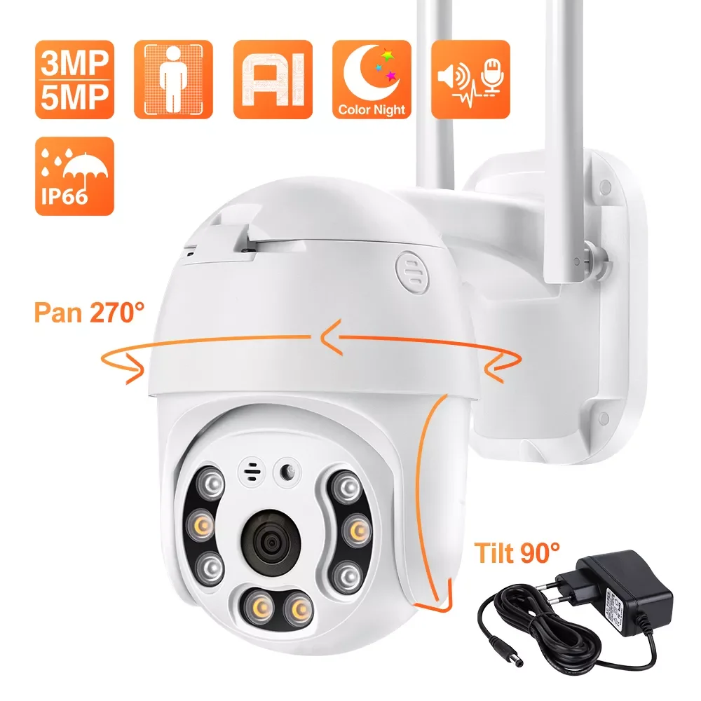 

IP-камера NEW2023 Techage HD, 5 МП, PTZ, Wi-Fi, 3 Мп