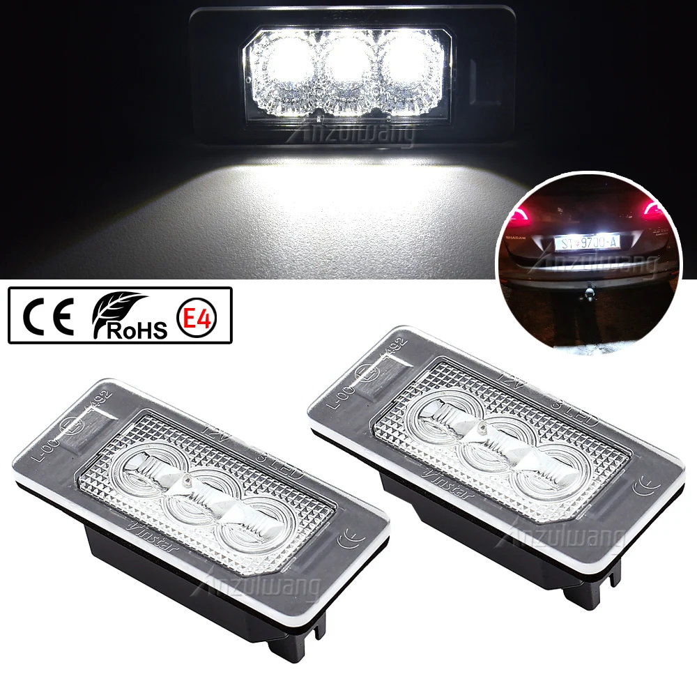 Лампа для номерного знака VW Golf Touareg Passat Tiguan Jetta Audi A1 A3 Seat Ibiza Skoda Octavia 2 шт.