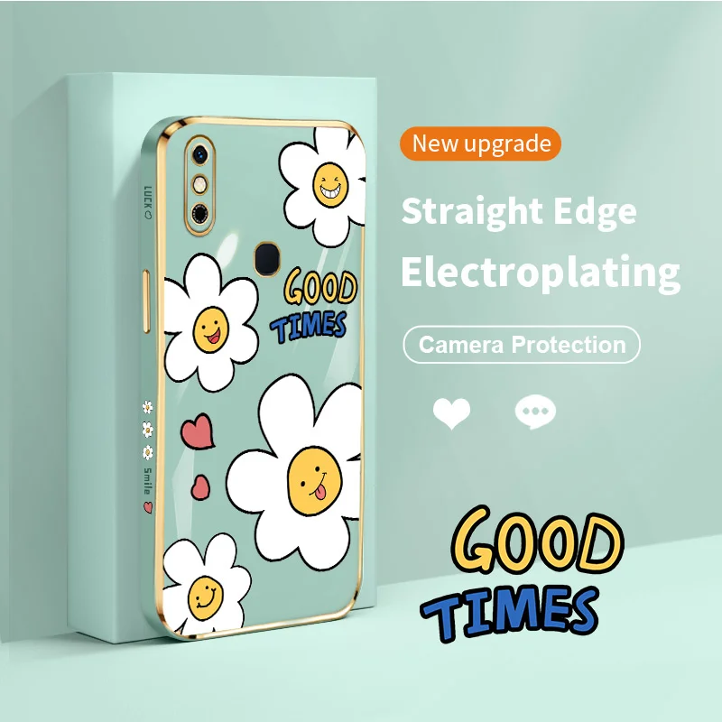 

Good Luck Daisy for Infinix Smart 4 4C 5 6 HD 6 Plus Hot 10 Lite Zero 5G X Pro X Neo Wristband Electroplating Phone Case