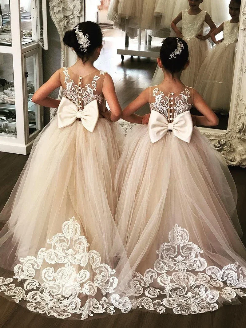 Детское платье детское пышное длинное принцессы без рукавов с цветочным узором