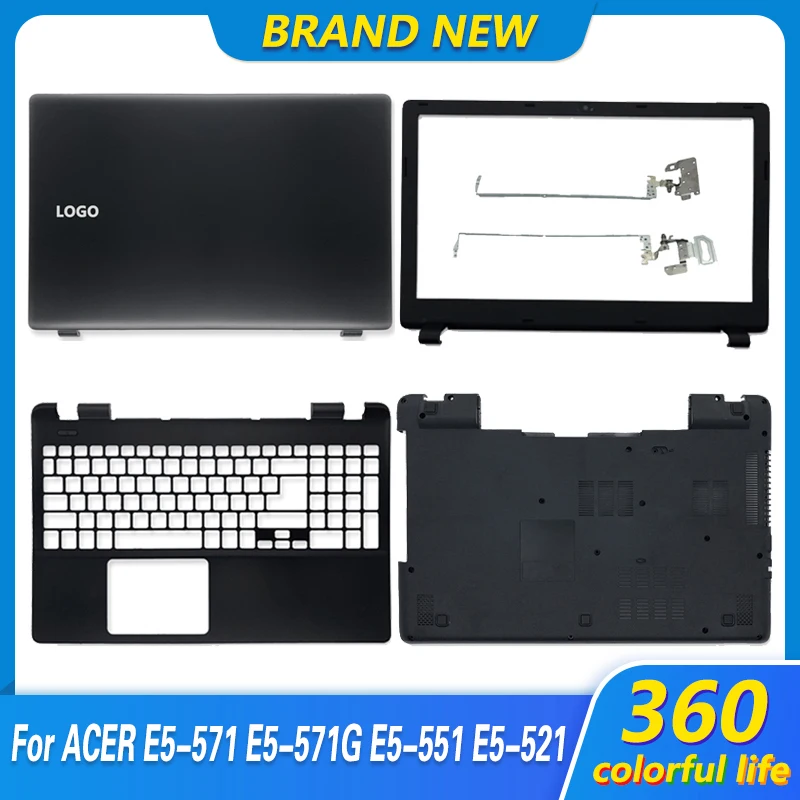 

Новинка для Acer E5-571 E5-571G V3-572 V3-572G E5-531 задняя крышка для ноутбука LCD/передняя рамка/петли/Упор для рук/Нижняя черная Обложка