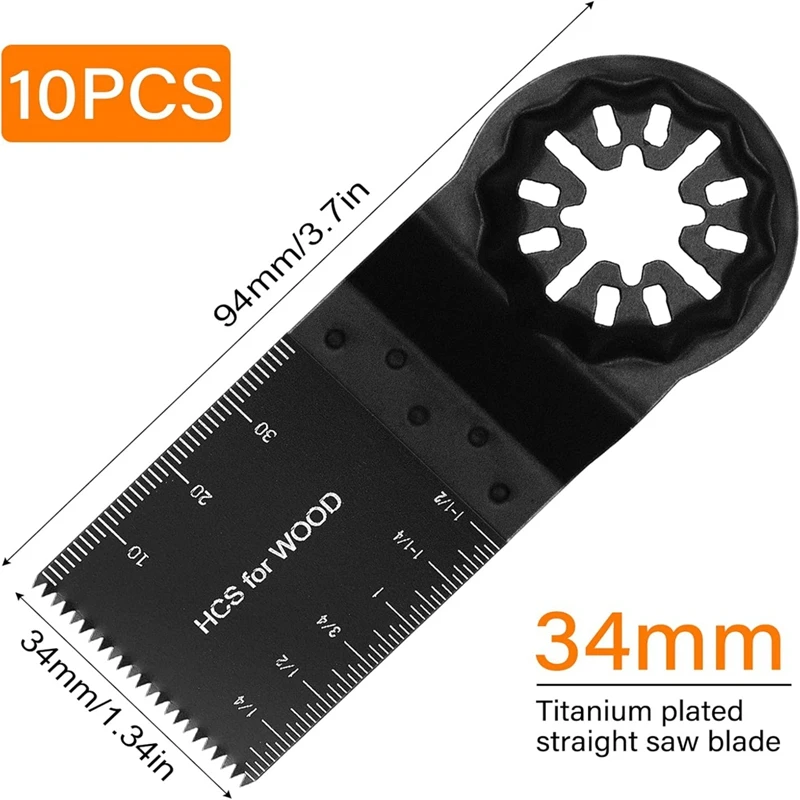 Лезвия для многофункциональных инструментов 10 шт. осциллирующих пильных полотен