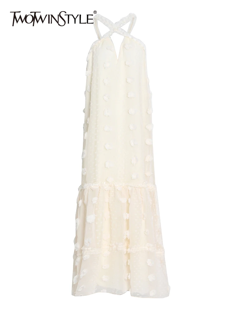 TWOTWINSTYLE, сексуальное летнее платье для женщин, v-образный вырез, без рукавов, высокая талия, вырез, однотонные миди платья, женская модная одеж...