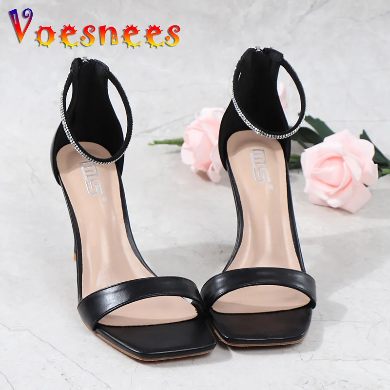 Босоножки женские с ремешком на одно слово модные туфли квадратным носком и