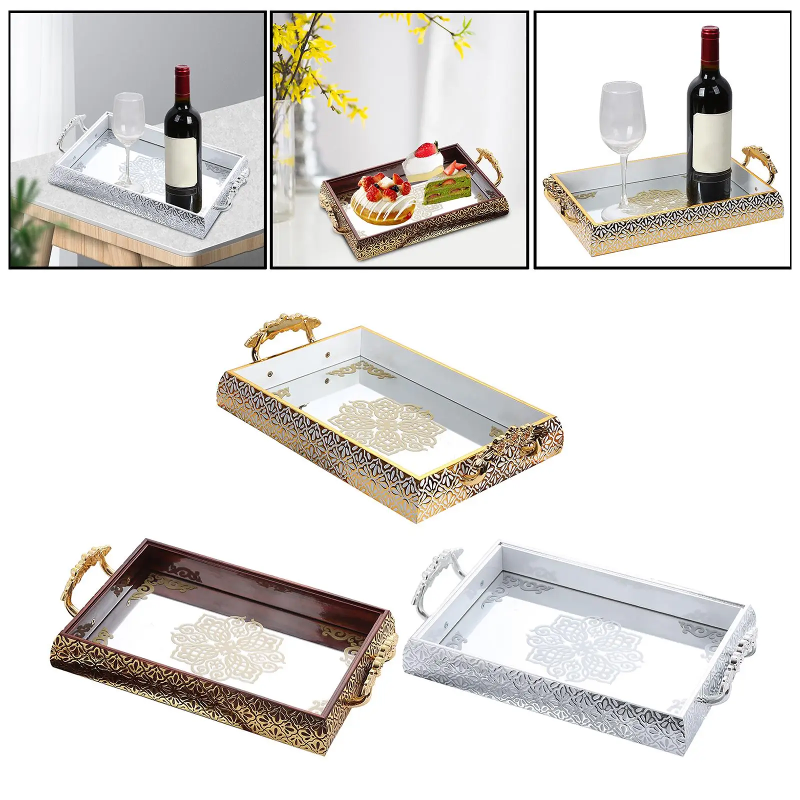 

Multipurpose Display Tray Plastic Resin Food Tray for Dinner Party Thanksgiving Breakfast