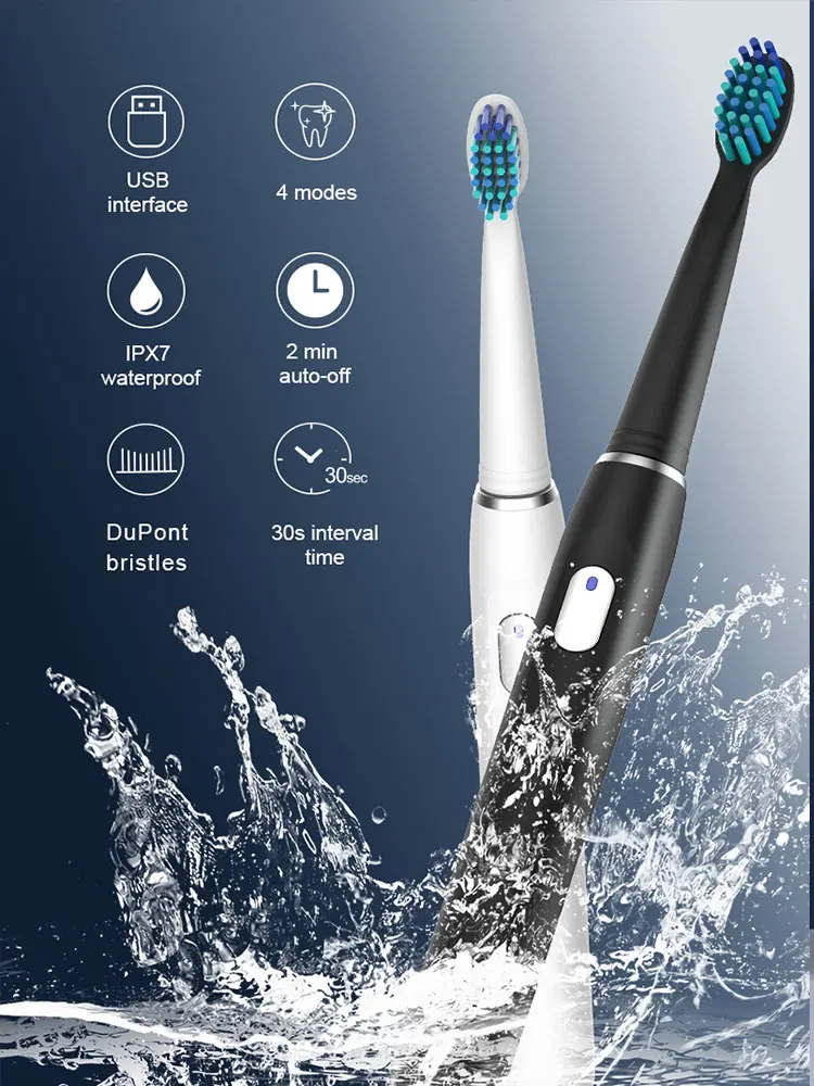 

Electric Toothbrush Smart Sonic Electric Toothbrushes 180 Day Standby Whiten Travel Adult Toothbrush Original Replacement Brush