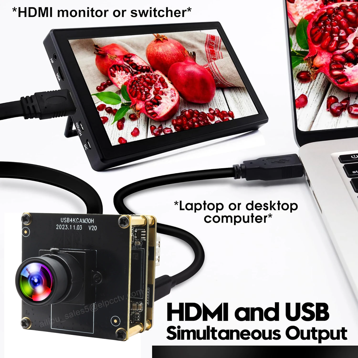 Фото 4K USB 3.0 USB-камера H.264 с объективом без искажений, CMOS IMX415, 1080P 60 кадров/с, модуль веб-камеры с цифровым зумом для прямой трансляции №4