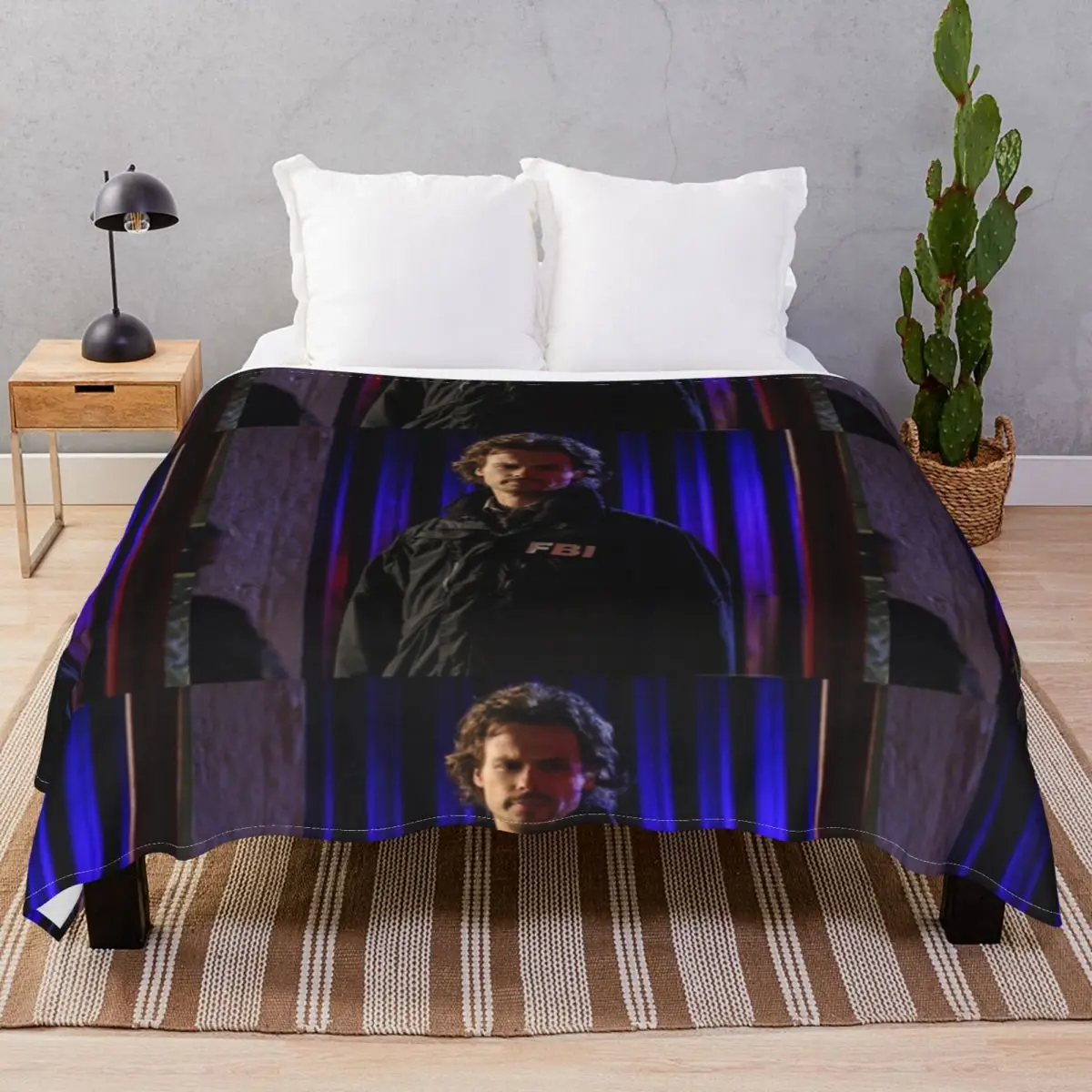 FBI Mgg Blankets Flannel Decoration Breathable Throw Blanket for Bedding Sofa Travel Office