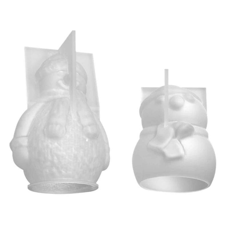 

3D форма для свечей в форме снеговика, свечи ручной работы, ароматические восковые формы для мыла для украшения