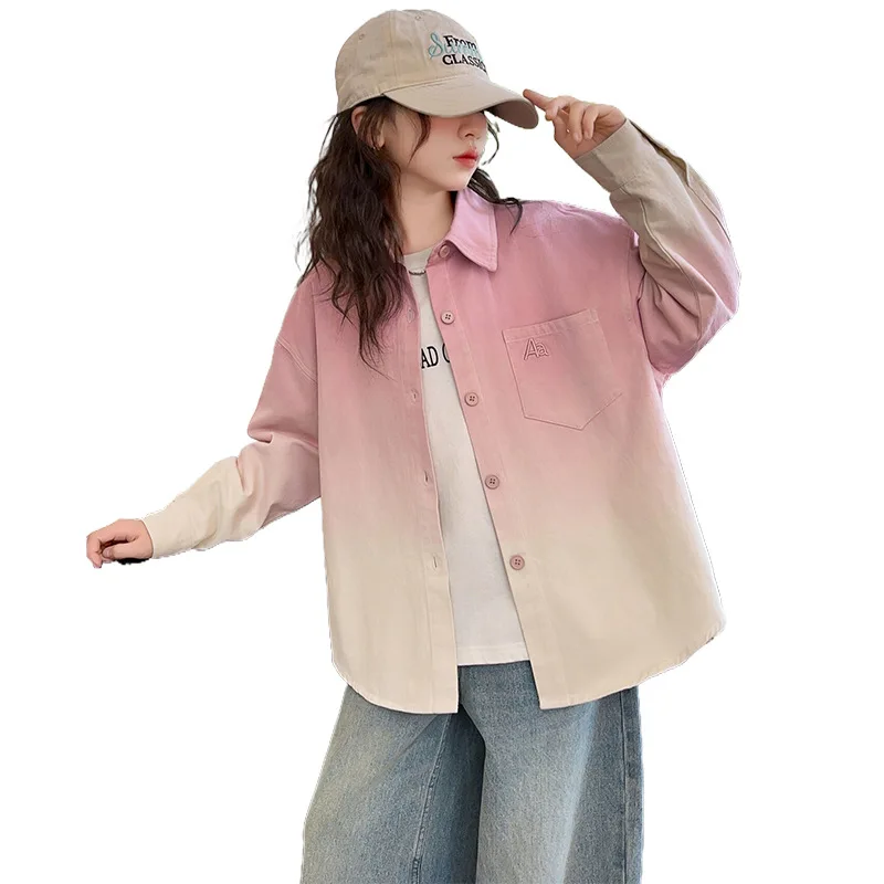 Осень 2024 детское однобортное пальто ZOETOP с градиентом для детей повседневные