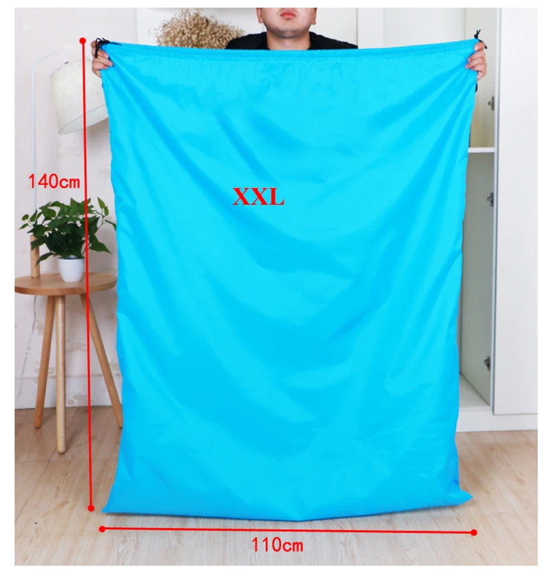 

Large Capacity Storage Bag For Quilt Clothes Toy Wardrobe Organizer Heavy Duty Washable Dirty Clothes Drawstring Bag Laundry Bag