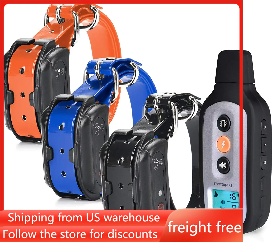 

Dog Training Shock Collar for Three Dogs with Remote, Fully Waterproof Vibration and Beep Electric Trainer, Small to Large Dogs