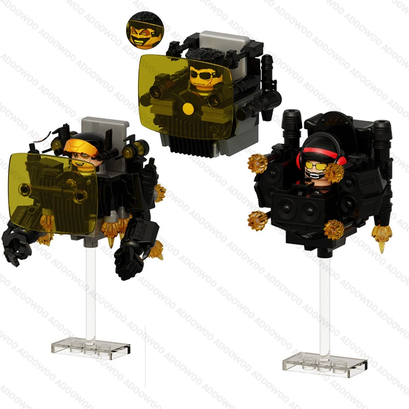 Фото DLL001 KDL818 DJ War Damaged Skibidi Toilet Мужская фигурка, игрушка-конструктор, аниме-блоки, модель TvMan Titan, подарки №2