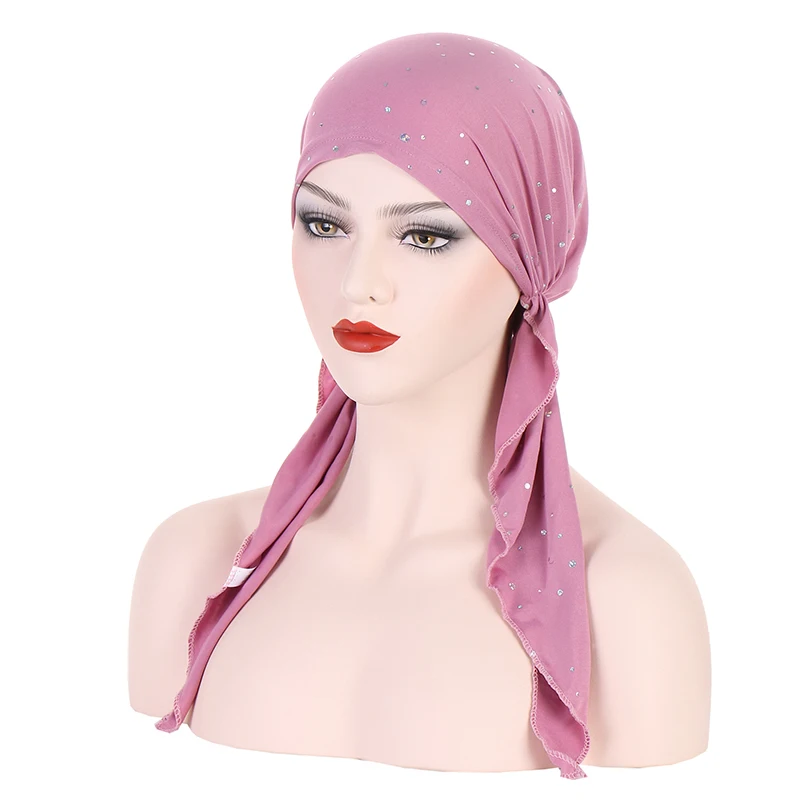 

Мусульманская завязывающаяся шапка шарф женская шапка-тюрбан головной убор головной платок облегающие шапки головной убор банданы аксессуары для волос