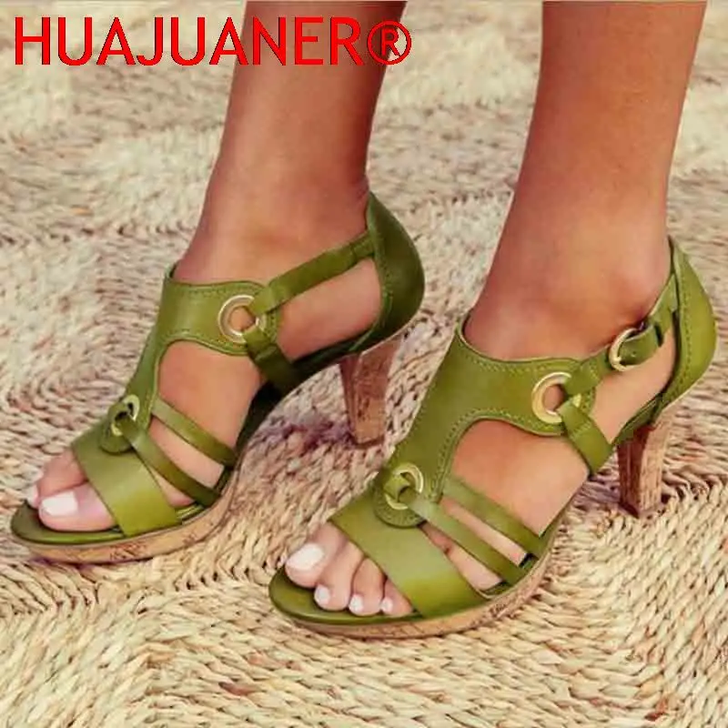 

Сандалии женские с перфорацией, босоножки на высоком каблуке, туфли-лодочки, классические, с ремешком с пряжкой, пикантные