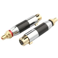 3 pin male xlr to rca female jack connector carbon fiber gold plated plug audio speaker terminal xlr female converter microphone