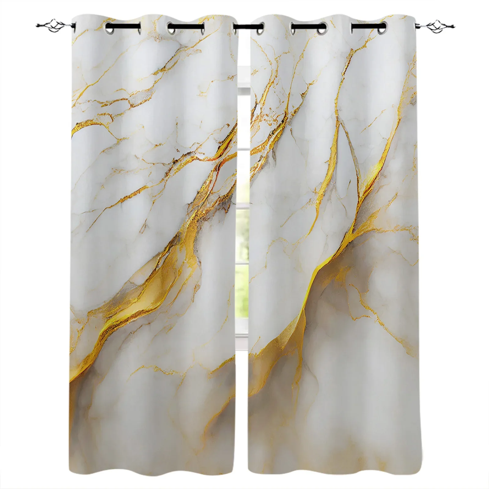 

Marble Texture White Curtains for Living Room Kids Bedroom Blinds Windows Curtain Balcony Hall Custom Drape Long Cortinas