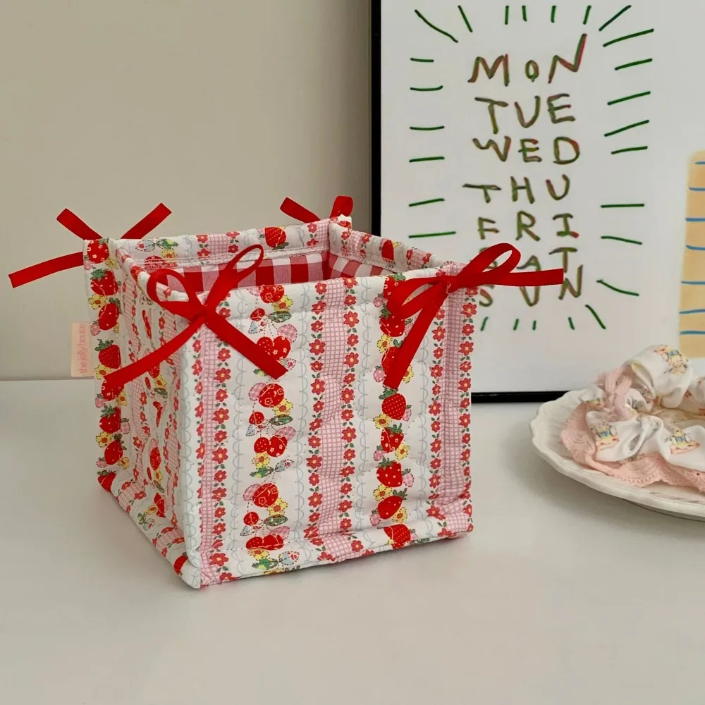 

Хлопковая стеганая корзина для хранения с рисунком медведя