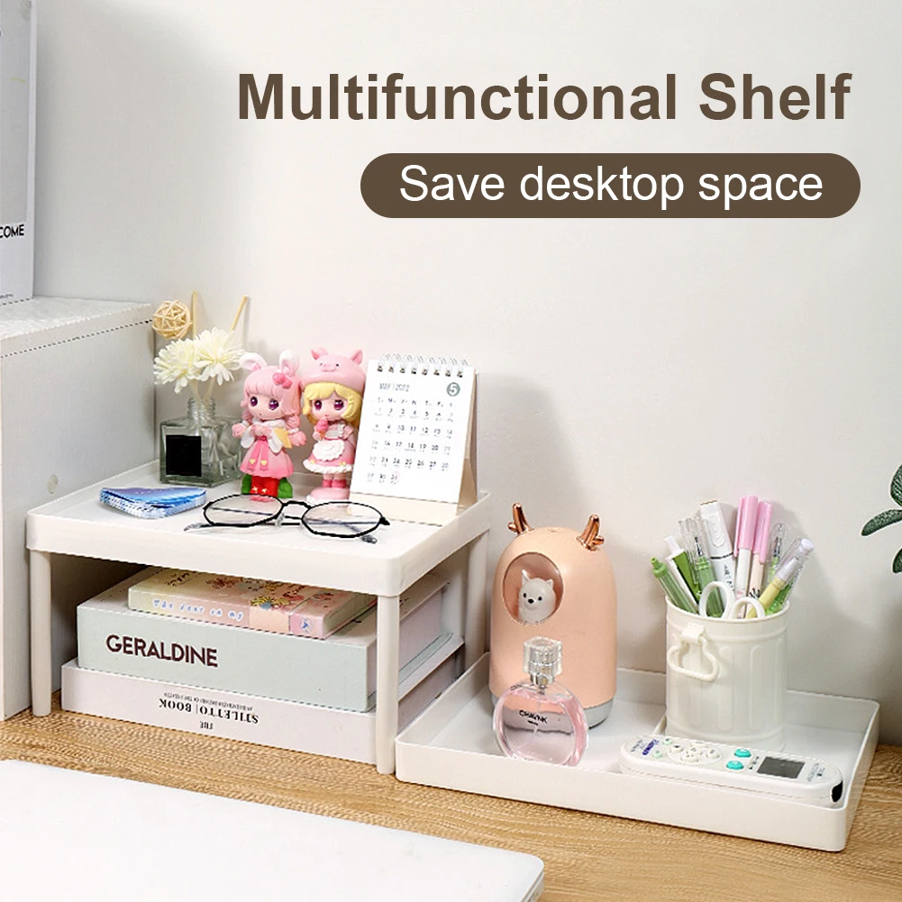 

Home Desktop Detachable Storage Rack Multi-Purpose 2-Tier Desktop Organizer Stationery Perfume Cosmetic Seasoning Storage Shelf