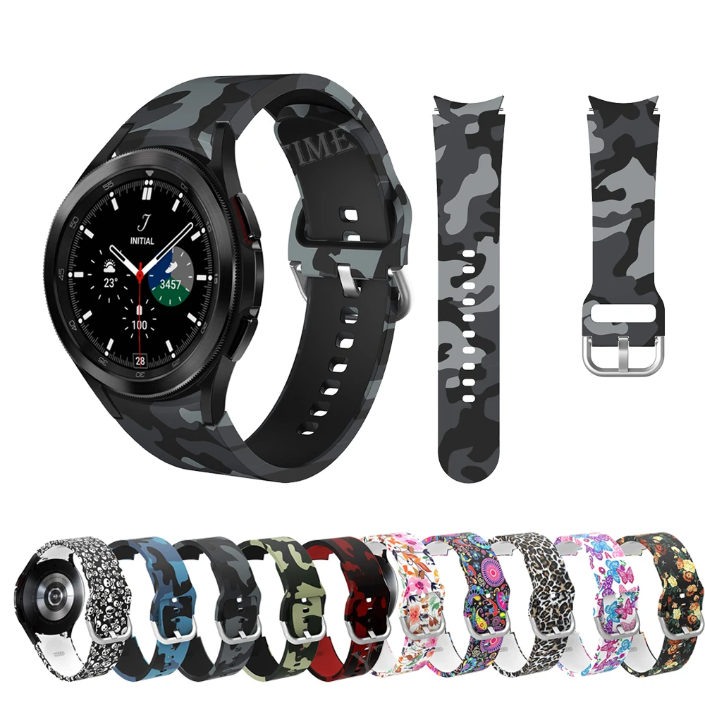 

Silicone Strap For Samsung Galaxy Watch Band 4 Classic 46mm 42mm Sport Watchband Printing Bracelet Strap Wristbands 44mm 40mm