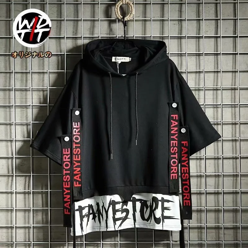 

Hoods Oversized T Shirt Men Man Black Oversize T-shirts Short Sleeves Sweatshirts Kpop Free Shipping Hipster Harajuku Pattern
