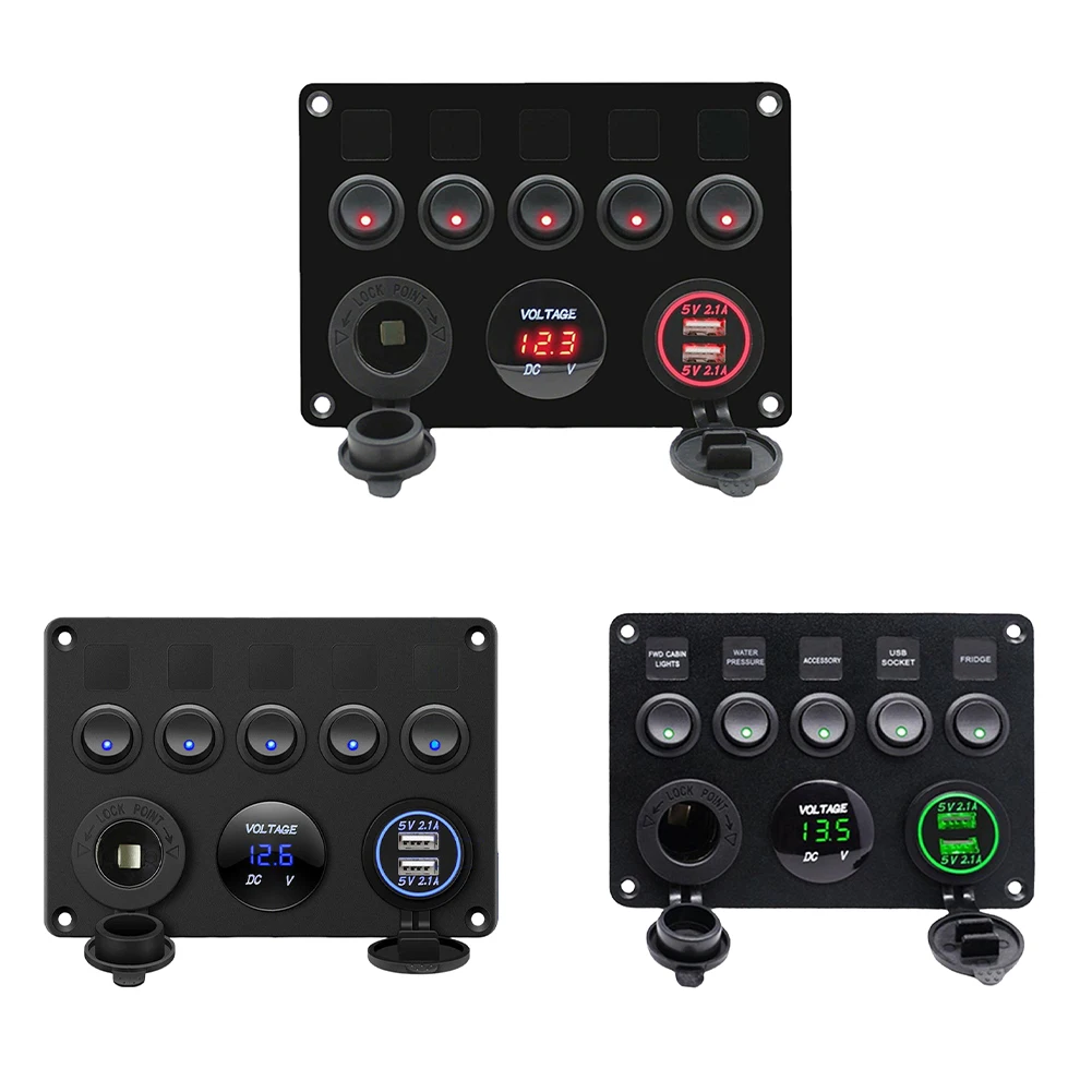 5 каналов 12 В/24 В встроенный блок предохранителей панель переключателя лодки