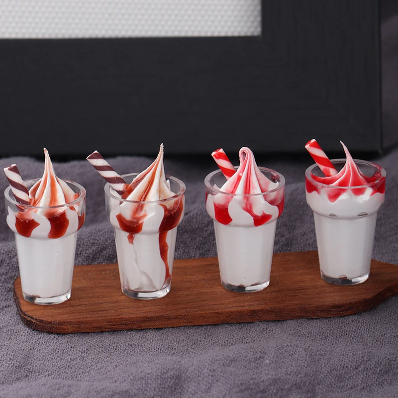 

1:12 миниатюрные чашки для кукольного домика с мороженым, модель, кухонные принадлежности для кукольного домика, Декор, детские игрушки, подарок