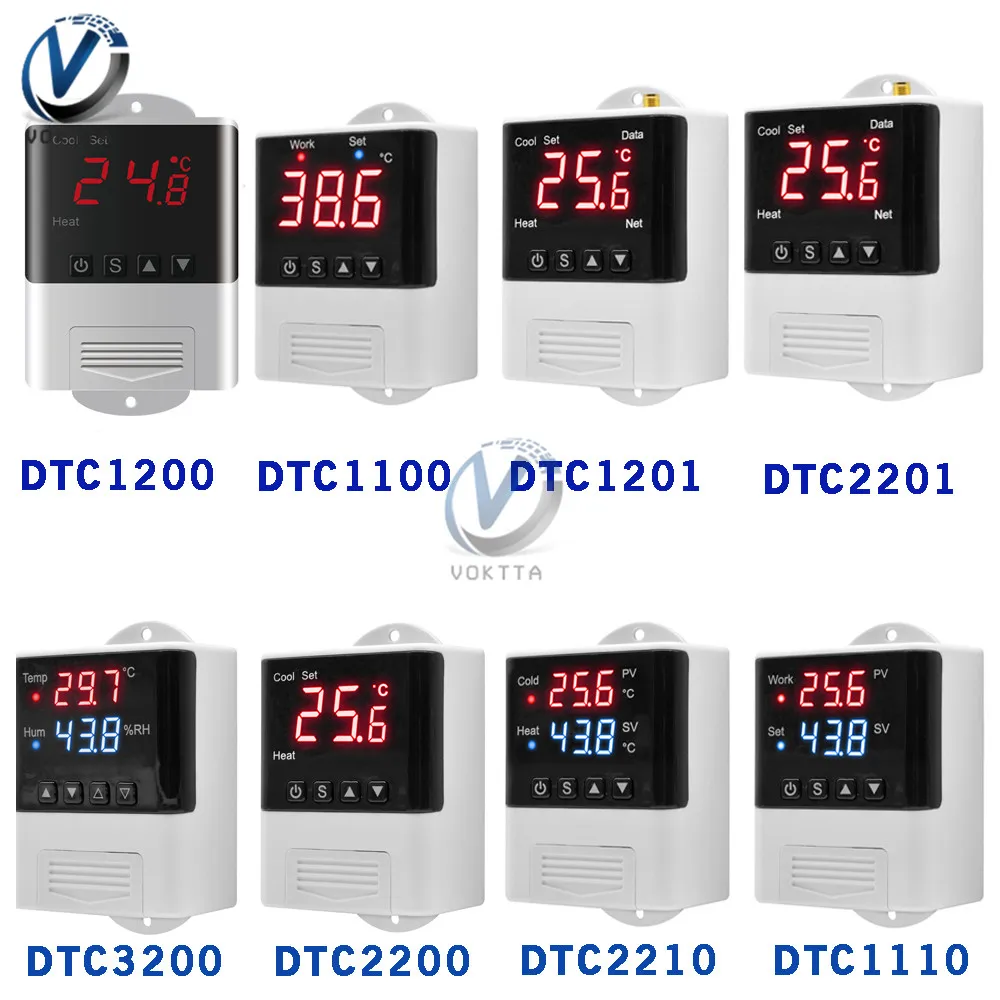 

AC 110V 220V Thermostat Temperature Controller DTC1200/3200/2200/2210/1110/1100 Electronic Digital Thermoregulator for Aquarium