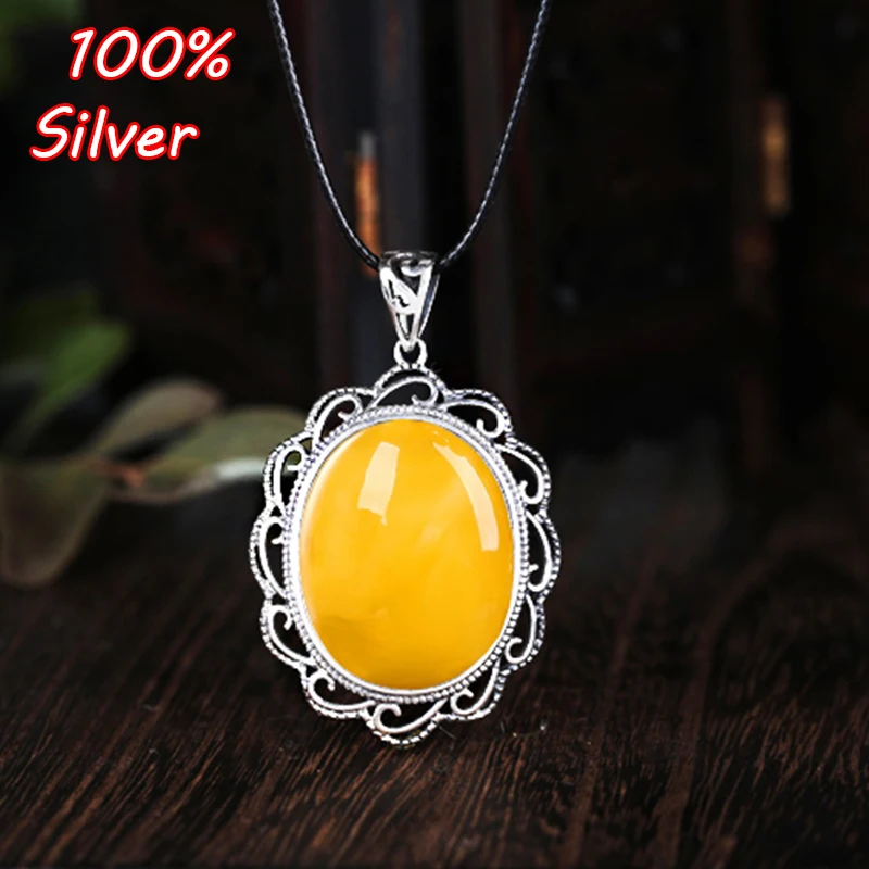 

S925 Sterling Silver Color Vintage Pendant Inlaid Turquoise 19*23MM Pendant Wax Wax Pendant Empty Support Female models