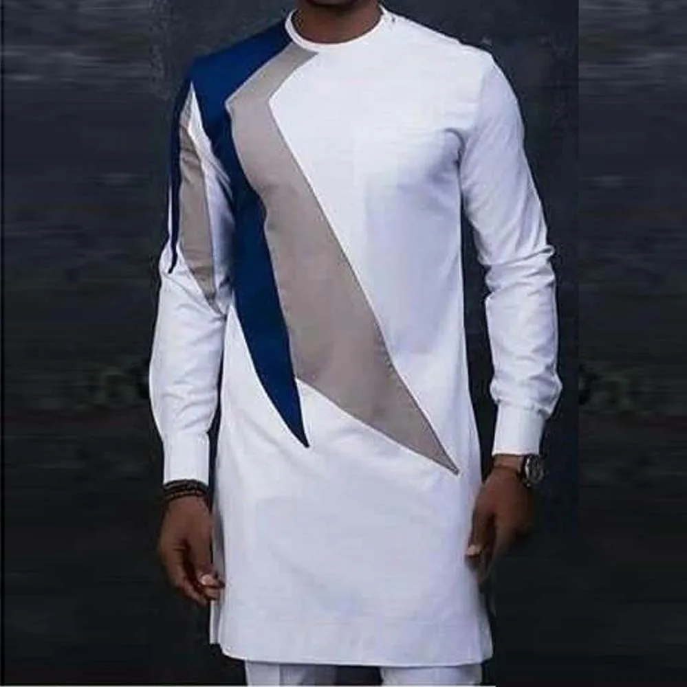 

Мужская свободная футболка средней длины, рубашка в мусульманском стиле, с длинным рукавом, 2022