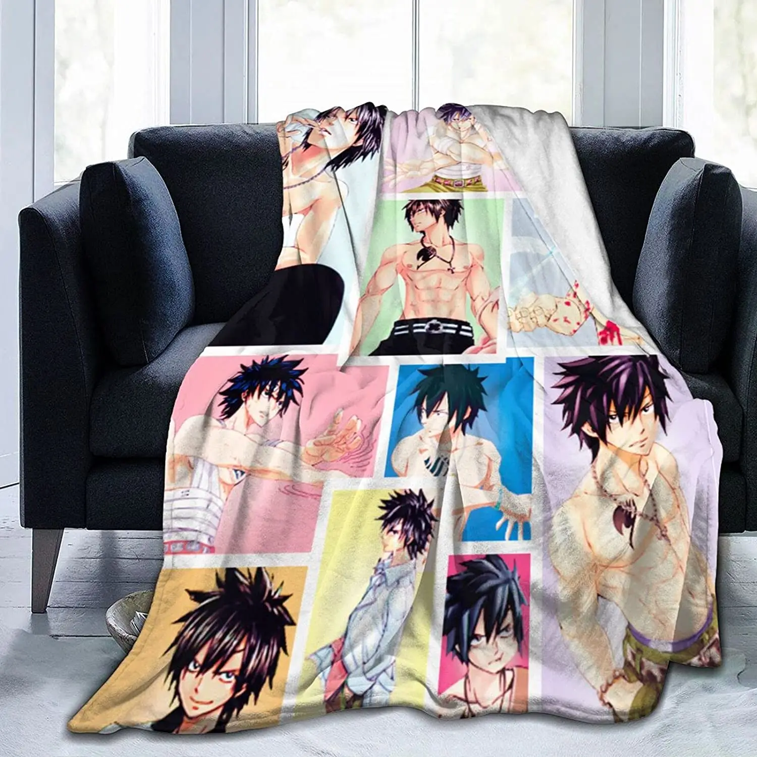

Gray Fullbuster Fluffy Soft and Comfortable Blanket, Anime Warm Embrace of Sympathy